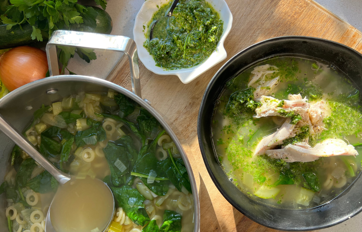 Green Chicken Minestrone With Gremolata