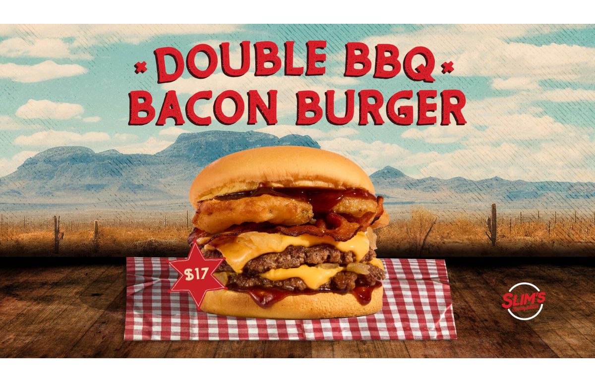 For a limited time only, get our Slim's Double BBQ Bacon Burger for $17!